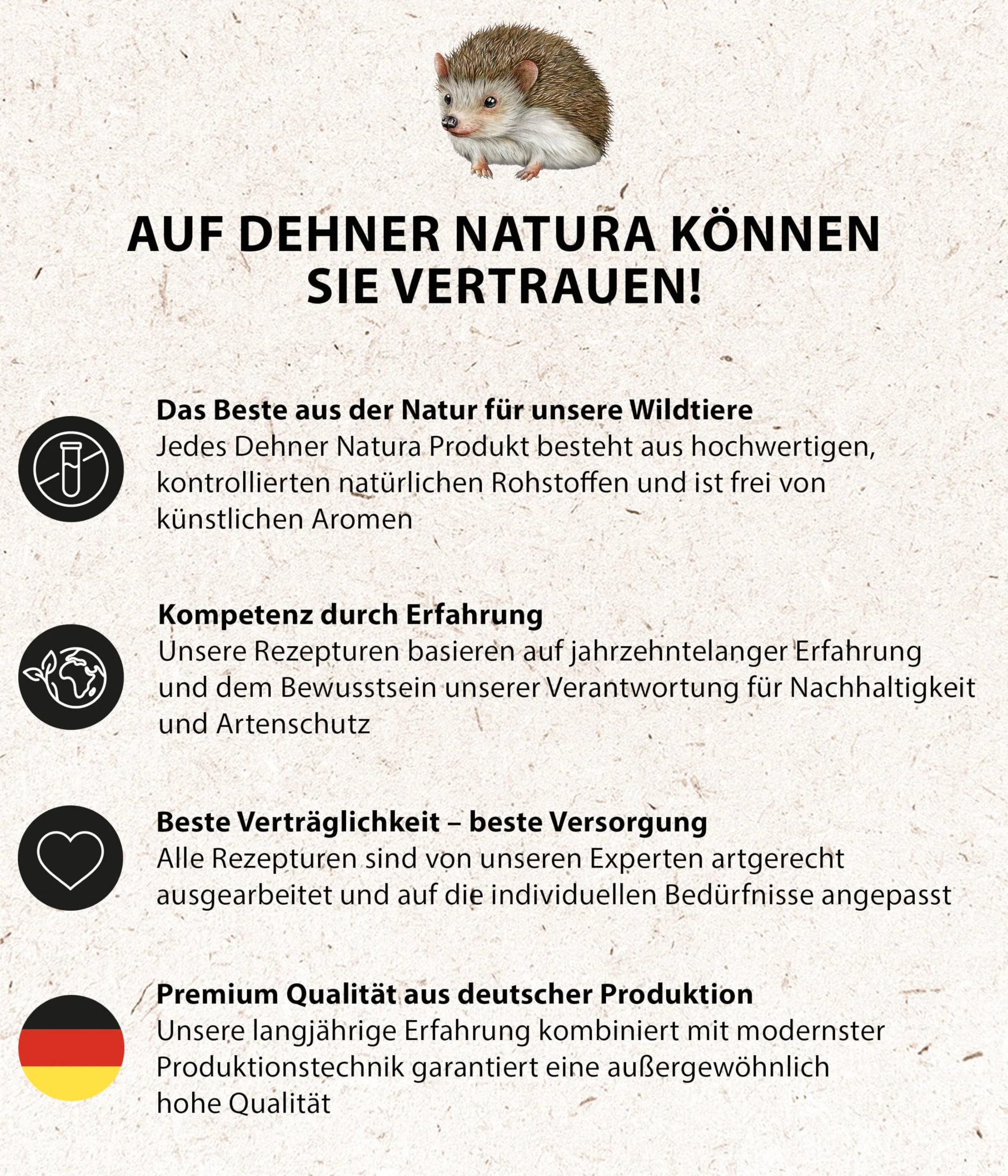 Dehner Natura Igel-Menü | artgerechtes Igelfutter, Nassfutter, vollwertiges Alleinfutter, Spezialfutter | Ganzjahresfütterung, Überwinterung | proteinreich | 16 x 100 g