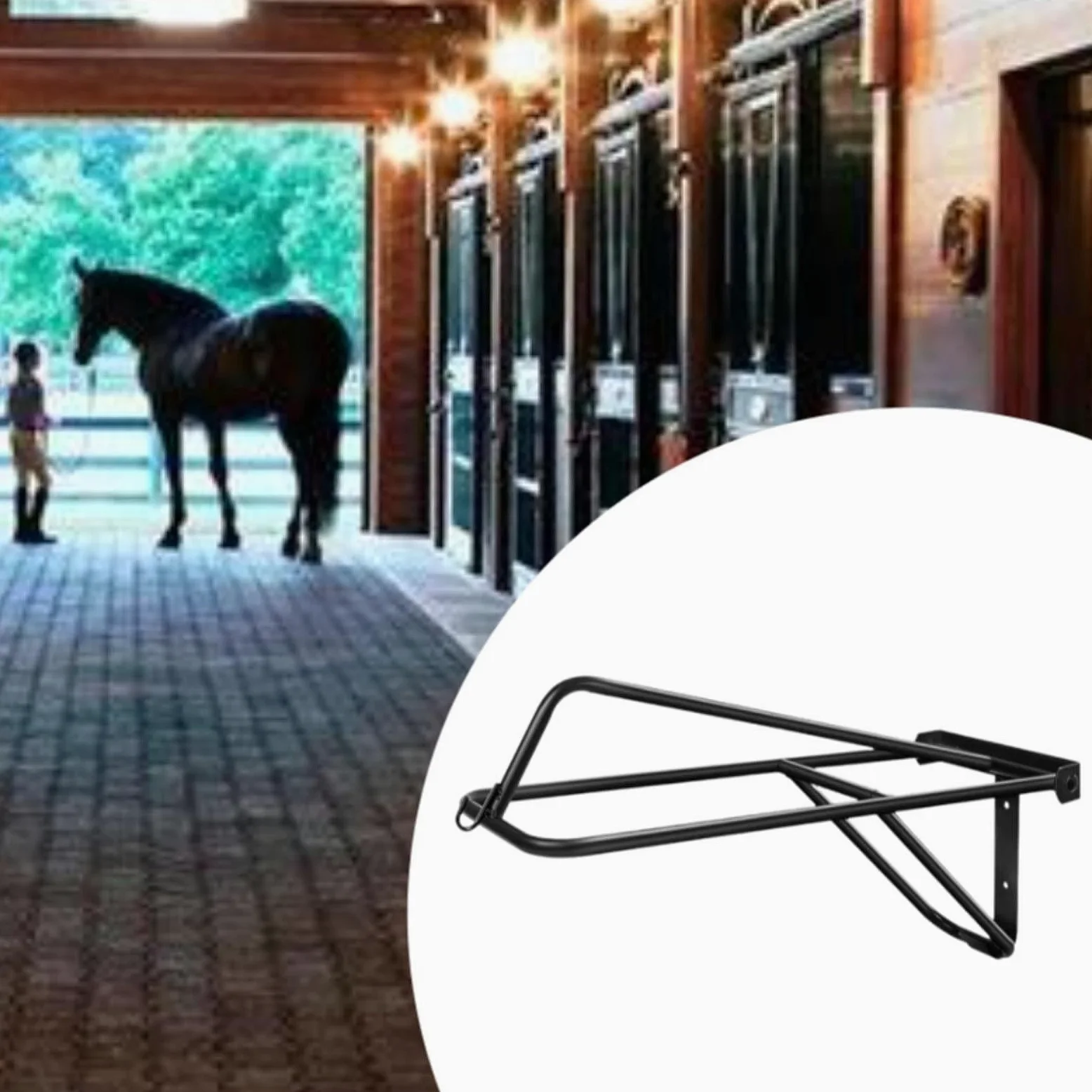 Milageto Klappbarer Sattelhalter für Pferde, Sattelaufbewahrung, Sattelständer, Wandmontage, Zubehör, Sattelunterlagenhalter für die Sattelkammer im Stall,