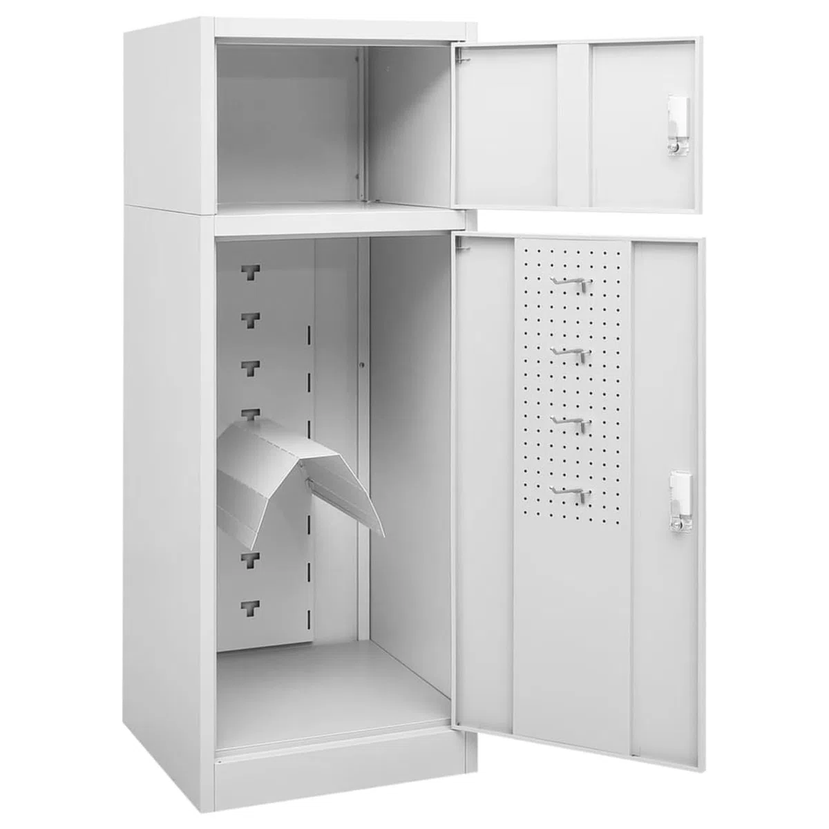 Rantry Sattelschrank Hellgrau 53x53x140 cm Stahl Model339600