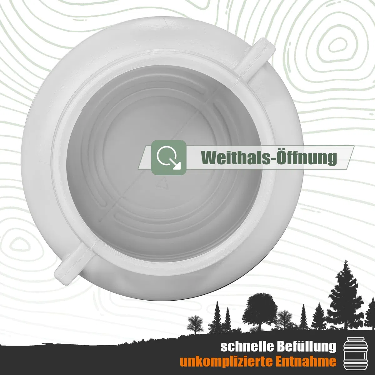 Weithalsfass Lebensmittelecht 40L Futtertonne Hund Gärbehälter Futter Tonne mit Deckel Maischefass Schraubdeckel 40 Liter Camping Kanister Gärfass (Weiß)