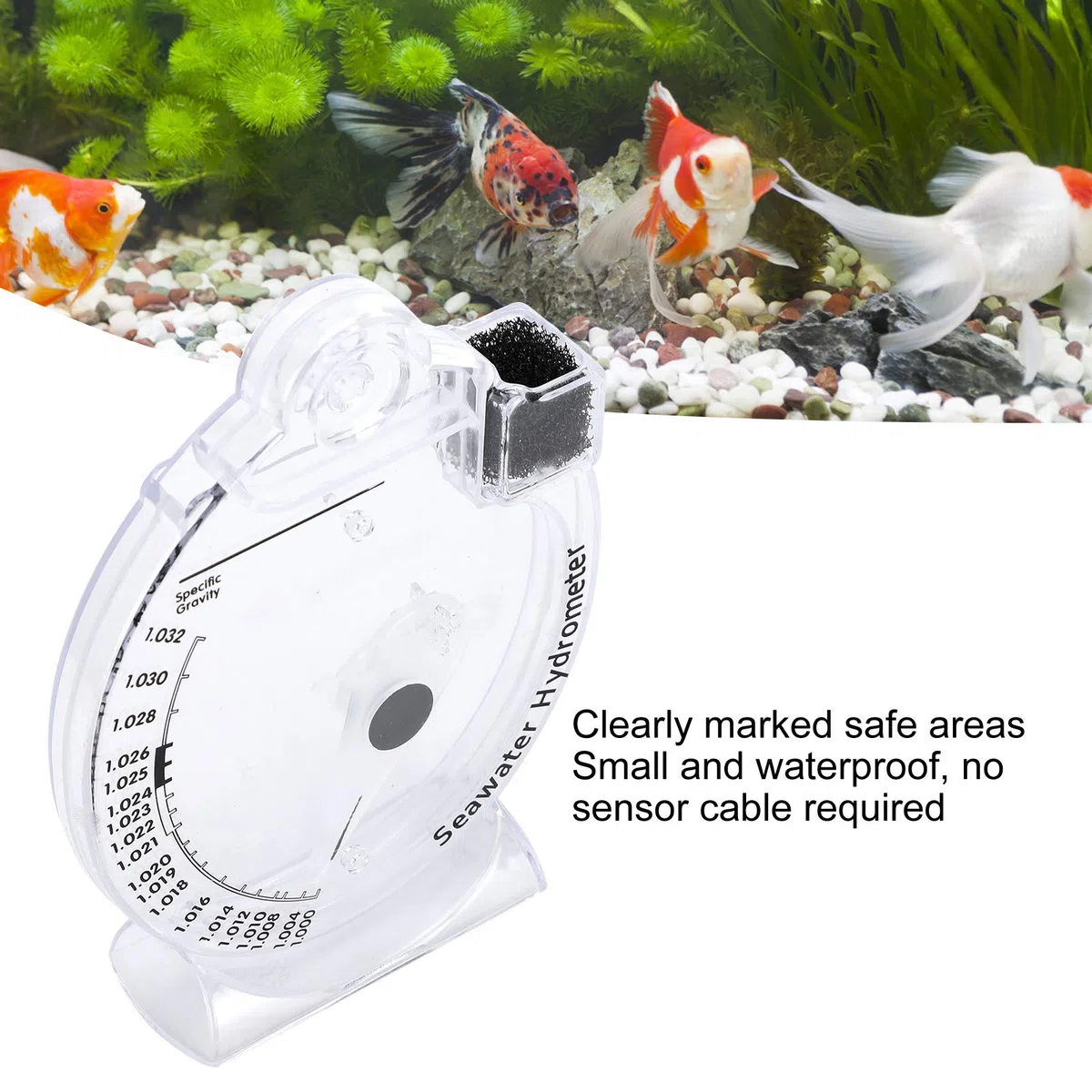 Pssopp Salzwasser-Hydrometer Genaues Meereshydrometer Aquarium Marine Salinity Meter Zur Nachahmung des Meerwasser-Salzgehaltstests(HD-T-H018)