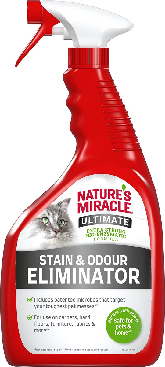 Nature’s Miracle Ultimativer Flecken- & Geruchsentferner Katze - Enzymreiniger für die Beseitigung hartnäckiger Flecken, Geruchsneutralisierer mit Frischeduft, 946 ml
