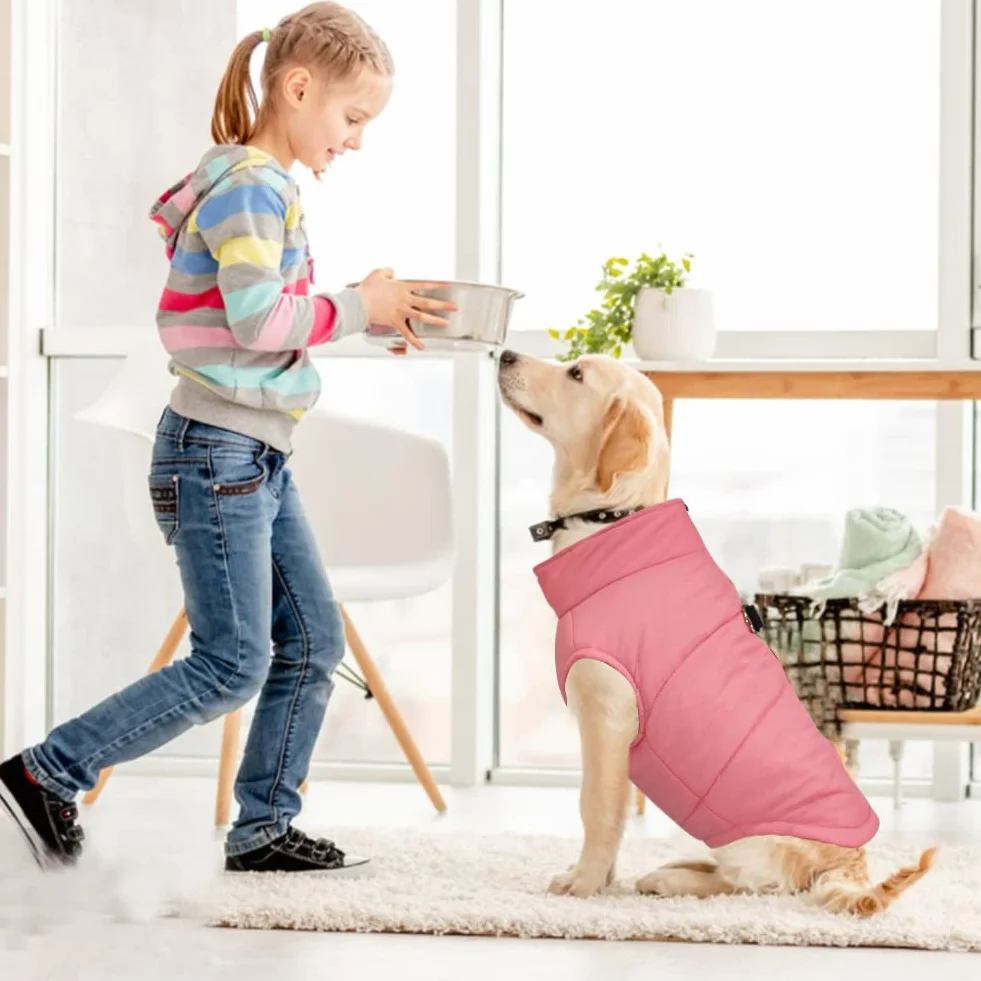 FEimaX Hundejacke Hundemantel wasserdichte Hunde Winter Warm Mantel für Kleine Mittlere Große Hunde Regenmantel Welpen Gepolstert Puffer Weste Haustier Kleidung