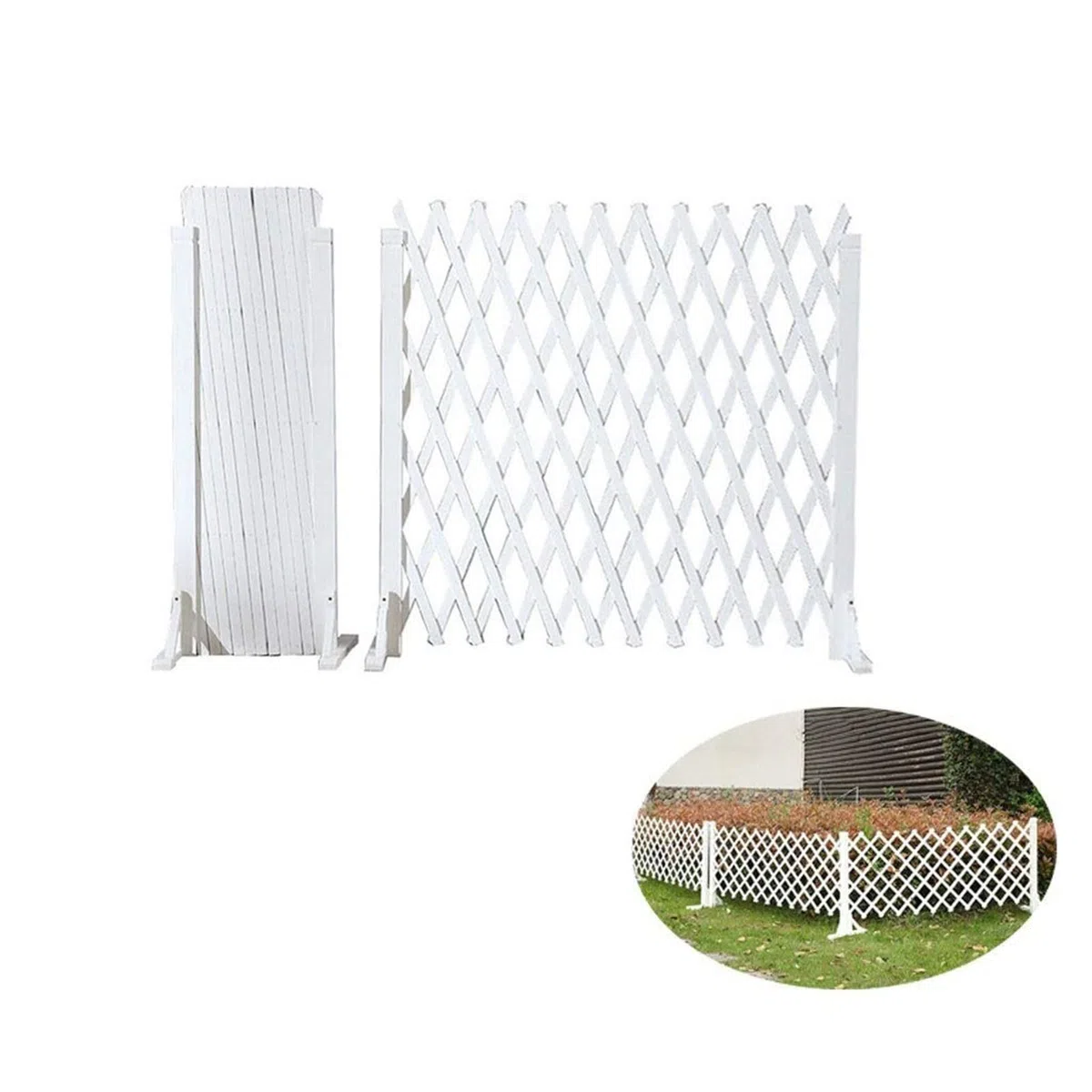 Sichtschutzzaun Gartenzäune - Weißer Verstärkter Schutzzaun Für Hunde, Holzgitterplatten Für Außenabsperrung, Erweiterbar Auf 160cm Gartenzaun (Größe: 85 X 150cm) (Size : 80 * 160cm)