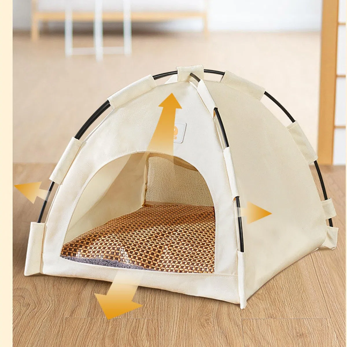 Faltbares Katzenzelt –Hundehütte, Hunde-Tipi-Zelt Mit Einer Kühlenden Bettmatte | Katzenzelte Für Draußen, Atmungsaktiv, Waschbar, Für Haustiere,Welpen, Faltbar, Für Drinnen Und Draußen, Hausbett-Zelt