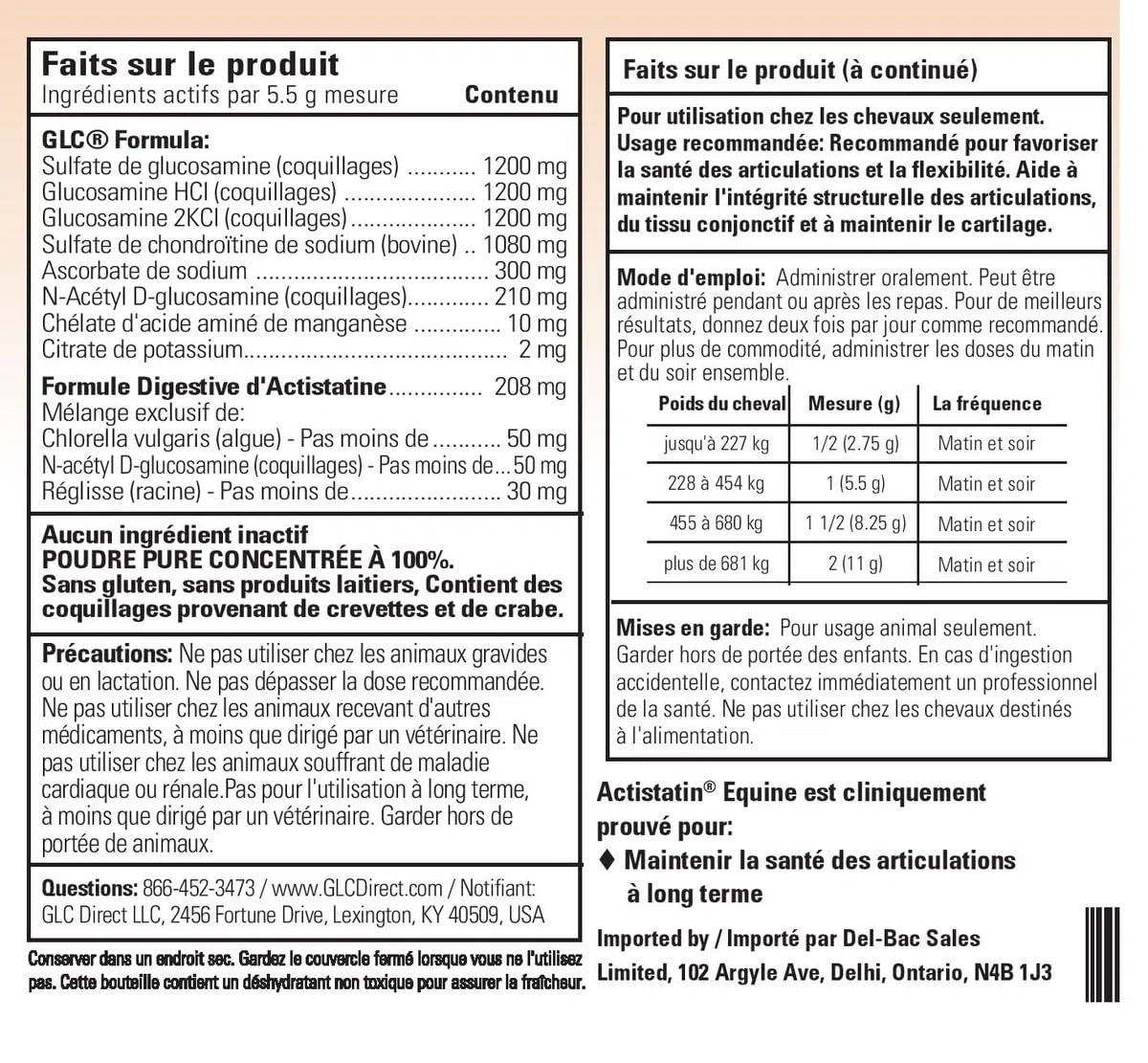 Actistatin Equine 2.05 pound (928g) Equine Powder