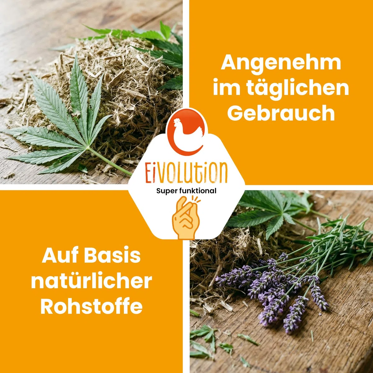 Hanfeinstreu mit Lavendel - 14 kg Ballen - staubarm, hohe Saugkraft, ca. 140 L Streuvolumen