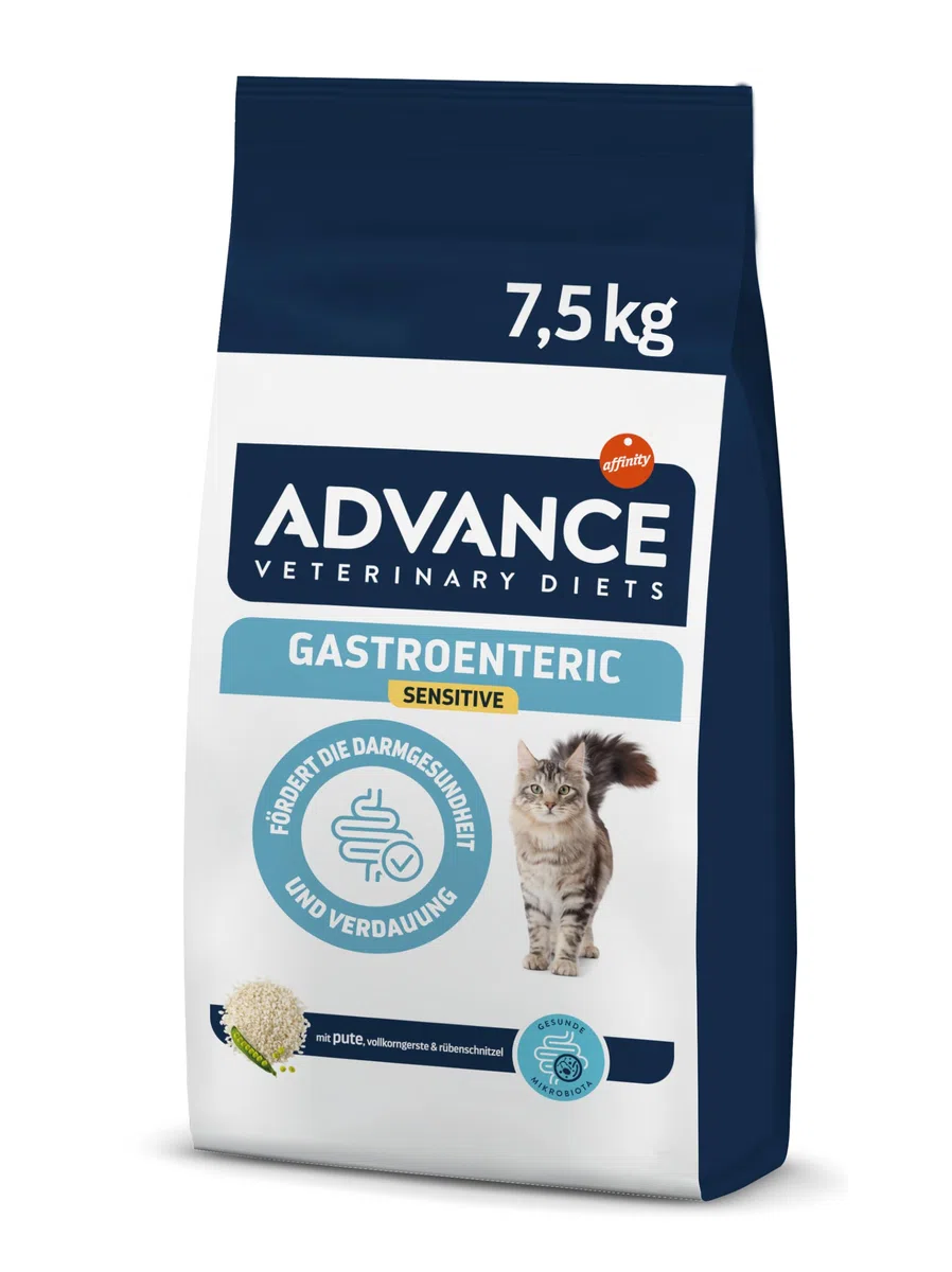 Advance Veterinary Diets Gastroenteric Sensitive | Katzentrockenfutter | Diät-Alleinfuttermittel | Für Katzen mit Magen-Darm-Erkrankungen | Minderung von Resorptionsstörungen des Darms | 1,5 kg