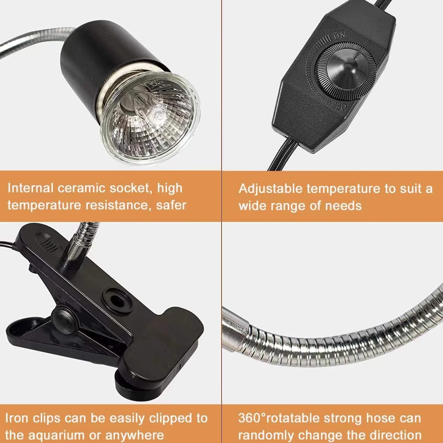 Aquarium UVA UVB Lampe Wärmelampe Terrarium Schildkröten Zubehör Reptilien Heat Lamp E27 25W 50W für Schildkröten, Bartagamen, Eidechsen, Reptil 2 Stück Heizlampe