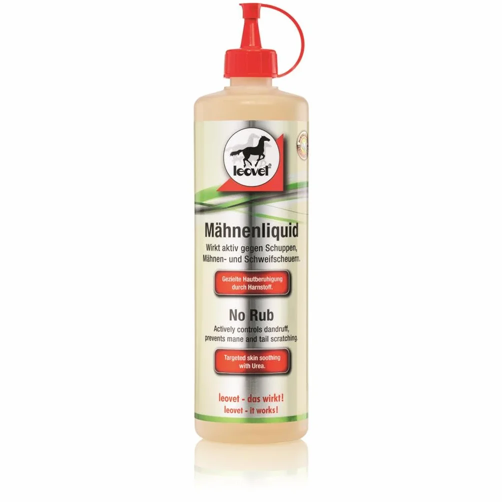 LEOVET Mähnenliquid für Pferde | 500 ml | Ergänzungsprodukt für die Haarpflege | Mit Harnstoff und Bio-Schwefelfluid | Sparsame Tropf-Flasche für gezielte eine Anwendung
