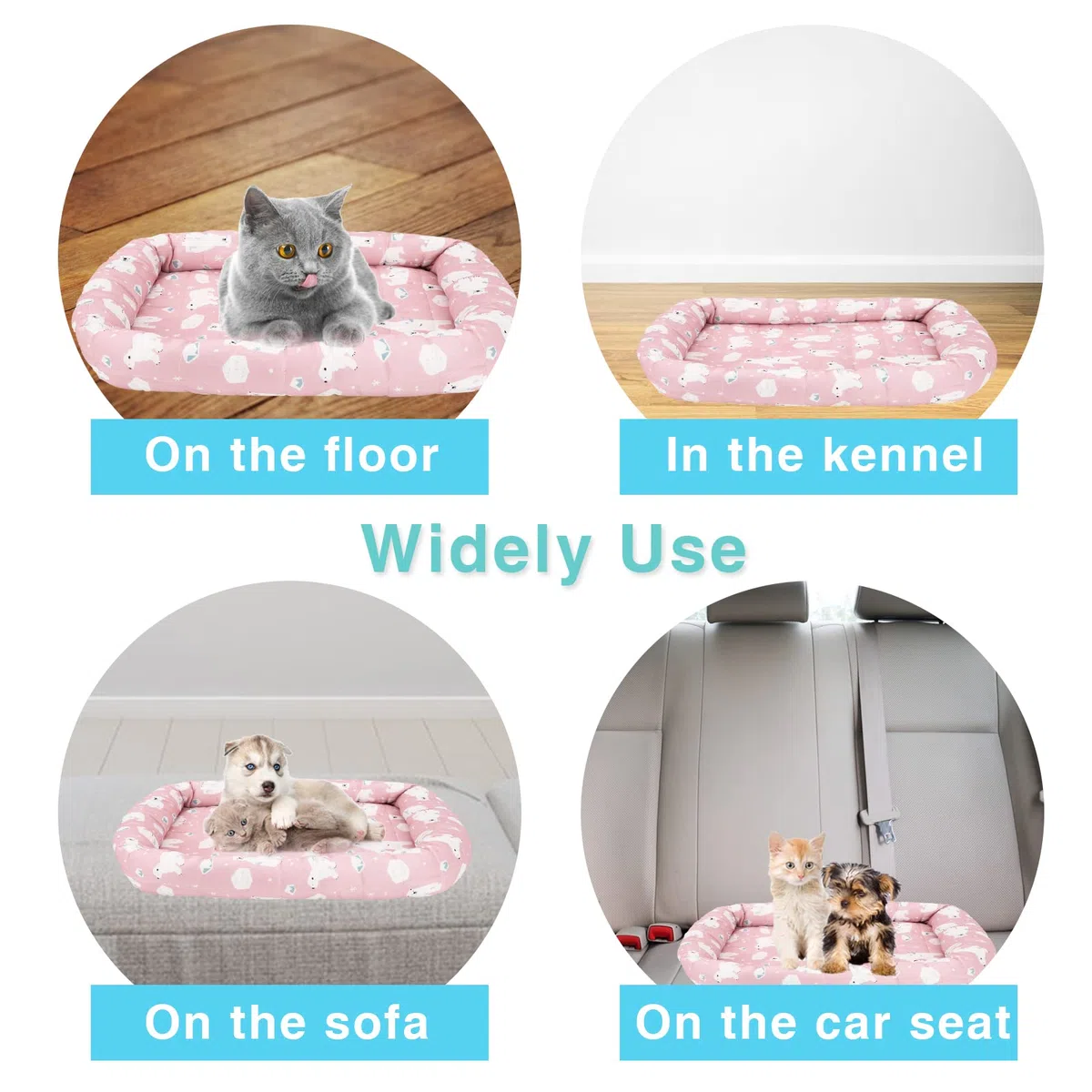 Gukasxi Haustier Kühlmatte Kühlend Decke für Sommer, Katzen Kühlbettchen Selbstkühlende Matte Waschbar Kühlpad, Haustier Eismatte Kühlkissen Für Haustiere Katze Hamster Chinchilla Meerschweinchen