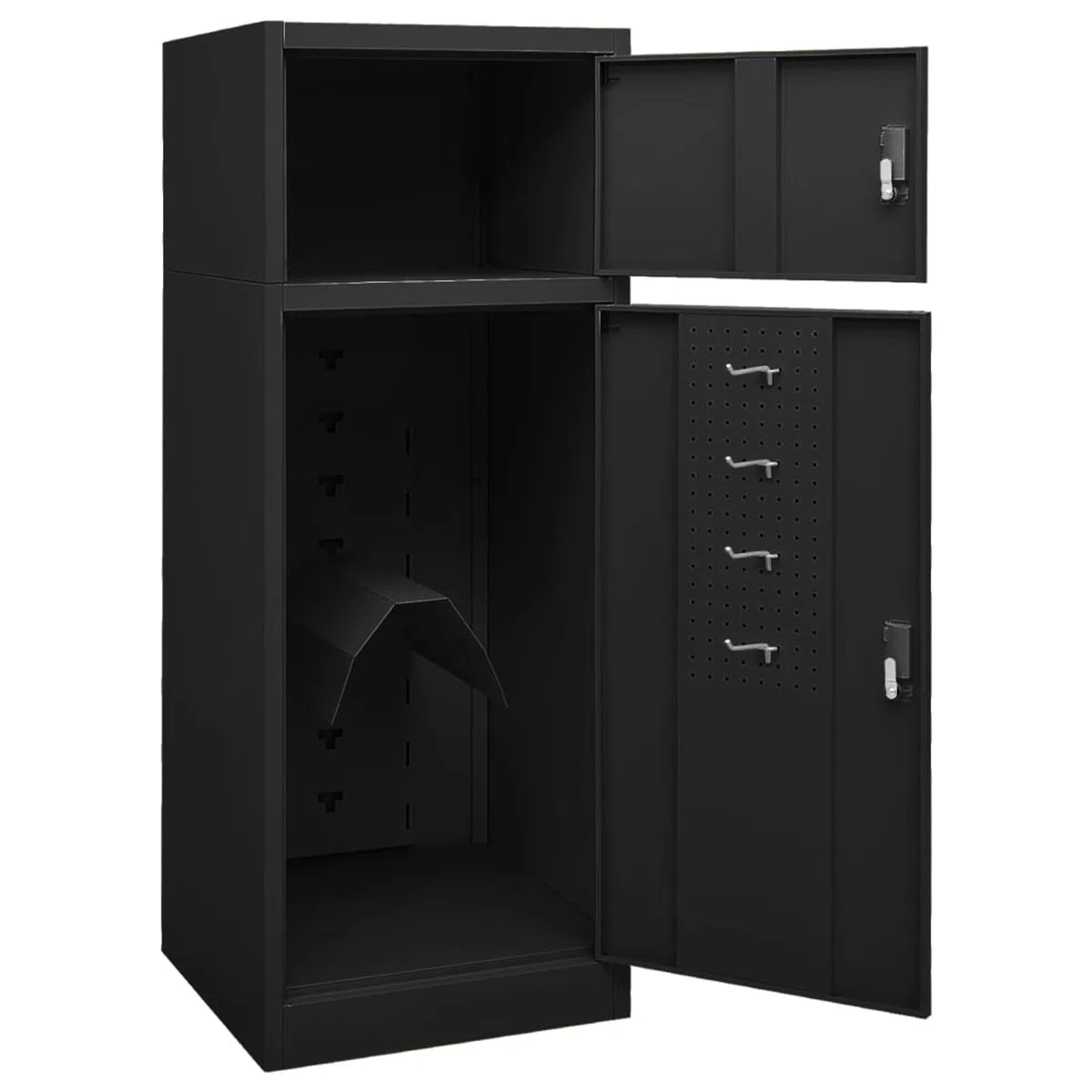 ARKEM Sattelschrank Schwarz Stahlschrank 53x53x140 cm Stahl Sattel Pferd