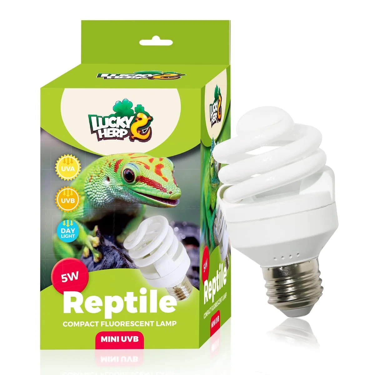 LUCKY HERP UVB Lampe Terrarium, Reptilien UVA UVB Lampe 5W 5.0, MINI UV Lampe Terrarium für Schildkröte, Bartagamen, Schlangen, Eidechsen, Geckos, Vögel