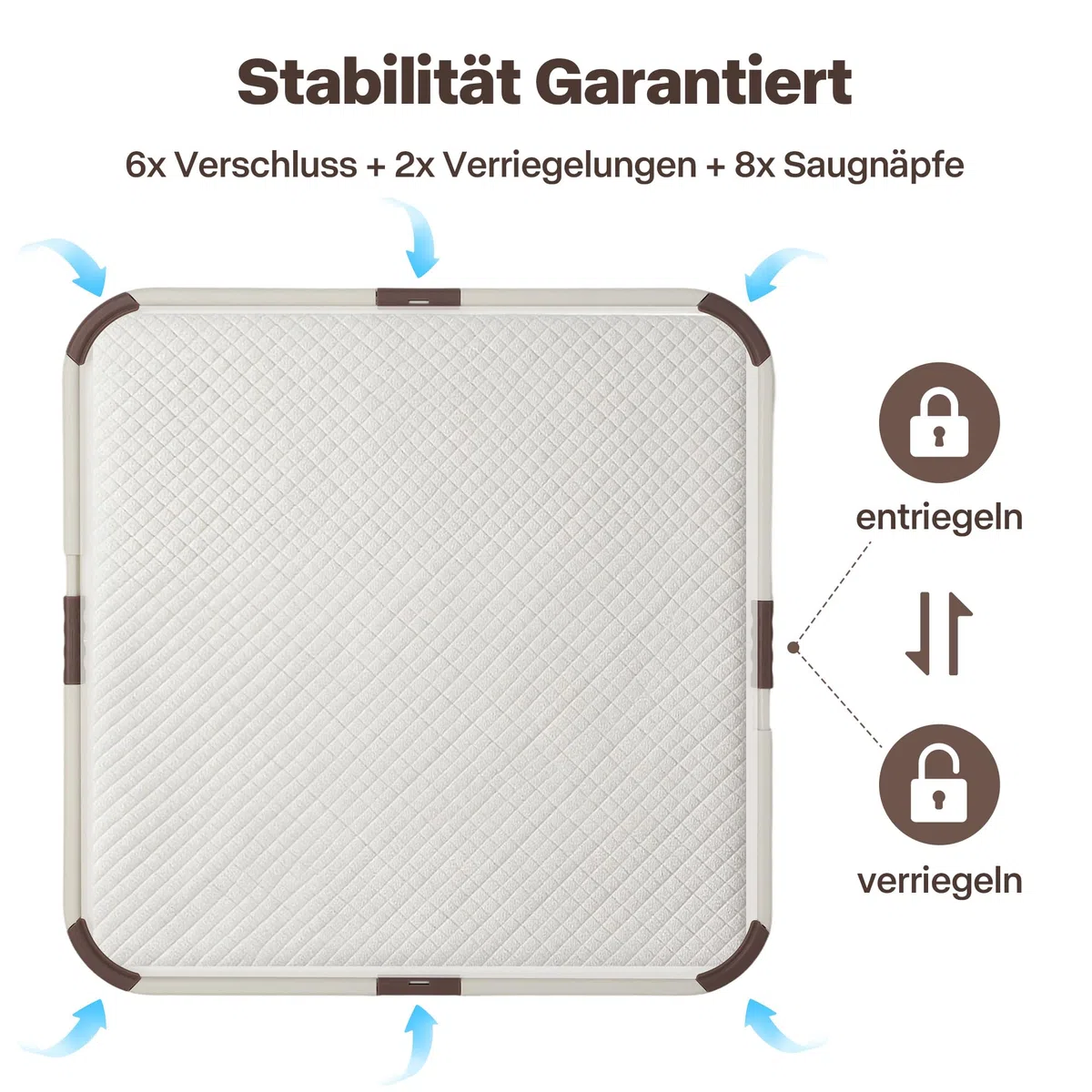 Pet Prime Welpen-Padhalter, tragbare Welpentöpfchen-Schale, Schutz vor auslaufenden Pads, tragbare Urin-Schale für die Welpenerziehung, für Pads mit Einer Größe von 53 x 53 cm oder größer