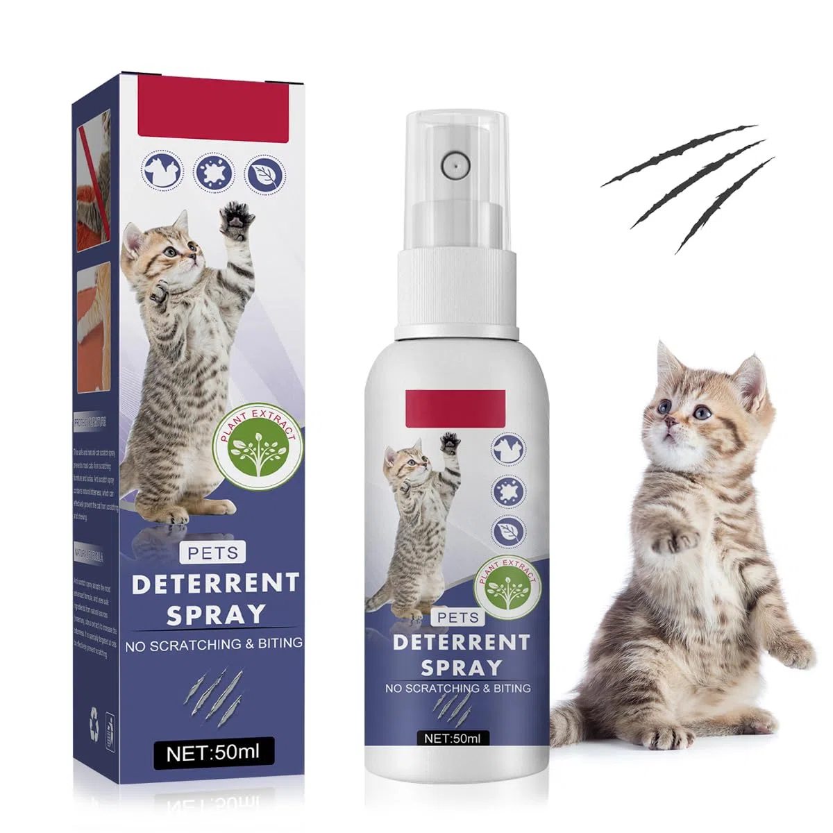 Katzenabwehrspray,Anti Kratz Spray Katzen,Kratzschutz für Katze Hund,Fernhaltespray Katzen,Kratzfestes Spray,Katzenabwehrspray für Innen und Außen,Natürlich Effektiv,50ml