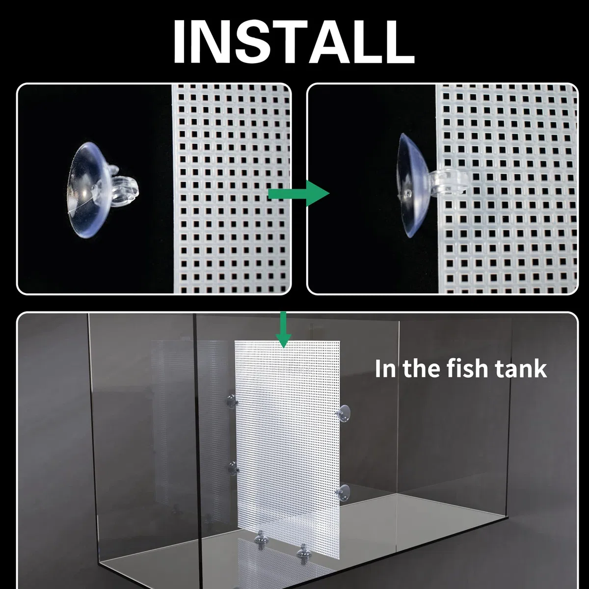 Cuyacili 2 Stück Aquarium Trennwand für Aquarien Kunststoffgitter Platte für Aquarium Unten Box Aquariumteiler Transparenter Kunststoff Aquariumteiler Mit Saugnäpfen Und Zubehör 33x44cm