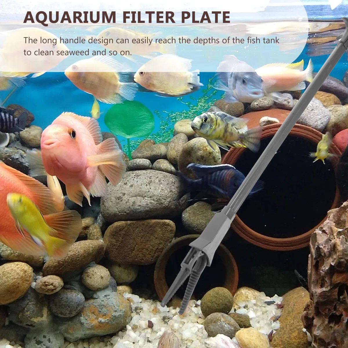 jojofuny 3 Stück Aquarienzubehör mit Kunststoff Aquarienzange für Wasserpflanzenpflege und Fischfütterung Lange Pinzette für Gründliche Reinigung im Aquarium