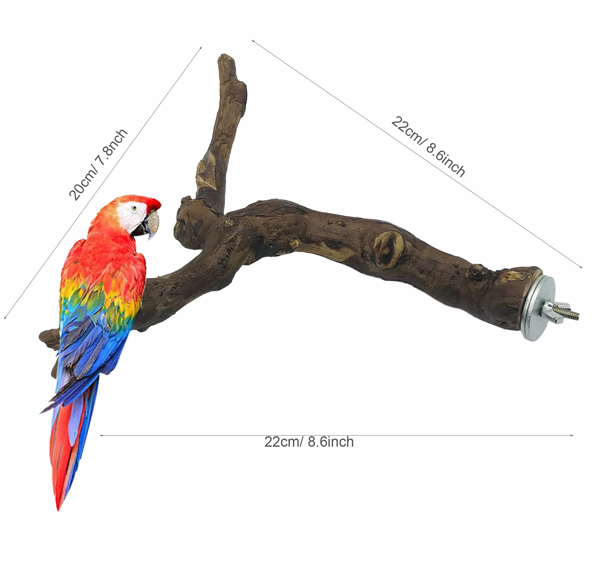 Naturholz Sitzstange für Vögel - 2 Stück Traubenstab Papagei Schaukel Spielzeug