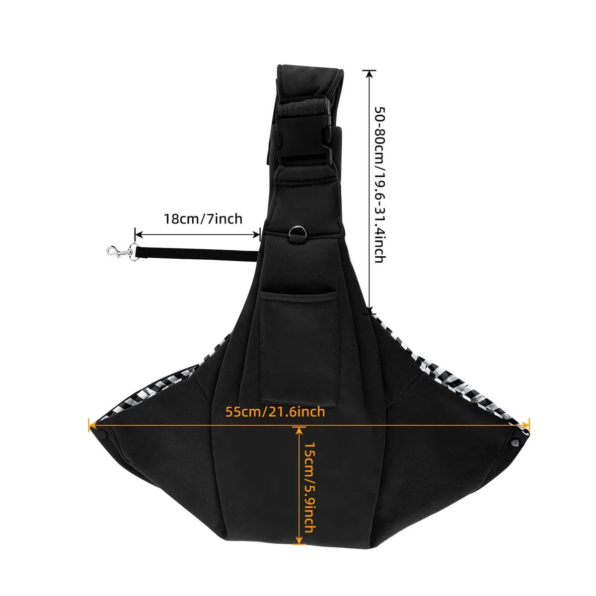 Valleycomfy Tragetuch Hund Haustier Hundetragebeute, Haustier Hundetasche mit verstellbarem, Hund Katze Hundetasche für Spaziergang Aktivitäten im Freien und Ausflüge, Tragekraft bis 7kg(Schwarz)
