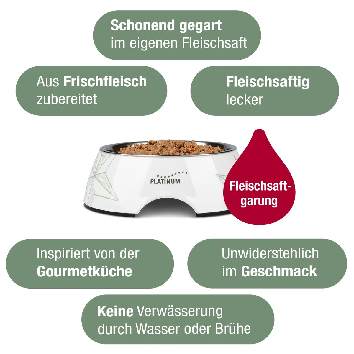PLATINUM - Hundenahrung Menu Adult Chicken aus Fleischsaftgarung - 12 x 375 g Hundenassfutter nährstoffreich wie Barf - besonders schmackhaft für kleine und große Hunde - BPA-frei, in DE geprüft