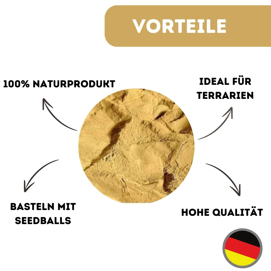 Doubleyou Geovlies & Baustoffe Lehmpulver | 5 Kg | Naturprodukt | Ideal für Terrariengestaltung und Insektenhotels | Perfekt zum Modellieren und Basteln | Terrariensand I Bodengrund I Samenbomben