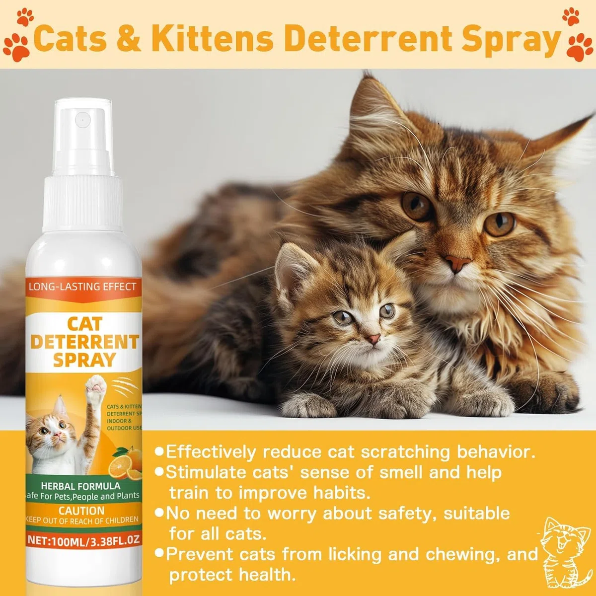 Katzenspray zum Kratzen - für das Verhalten von Katzen, Schützen von Möbeln, Sofas, Teppichen, Indoor & Outdoor Natürlich - New Sold 7