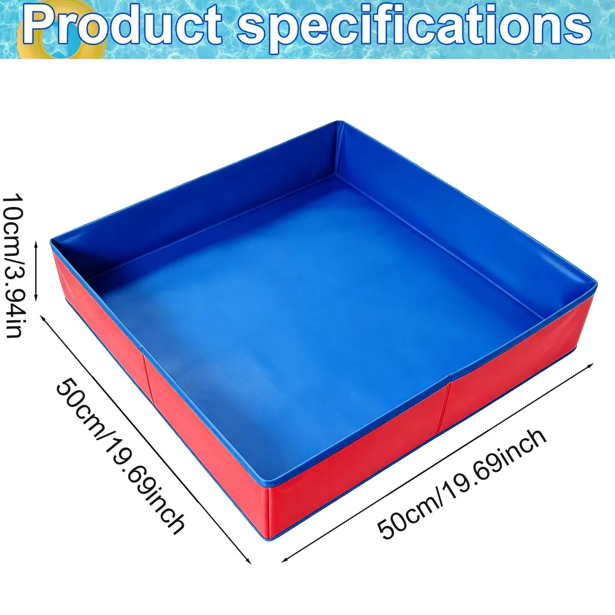 Hundepool Faltbar aus Kratzfestem,50x50x10cm Hundeplanschbecken,Schwimmbecken Für Hunde,Hundepool Schwimmbad,Faltbarer Pool Schwimmbecken für Welpe,Katze,Kleine Tiere