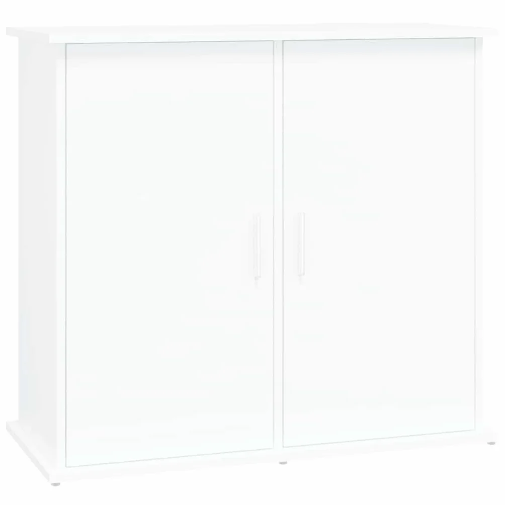 Aquariumständer Weiß 81x36x73 cm Holzwerkstoff mit 4 Türen, Aquariumschrank für Fischfutter und Zubehör, stabiles Aquariumregal