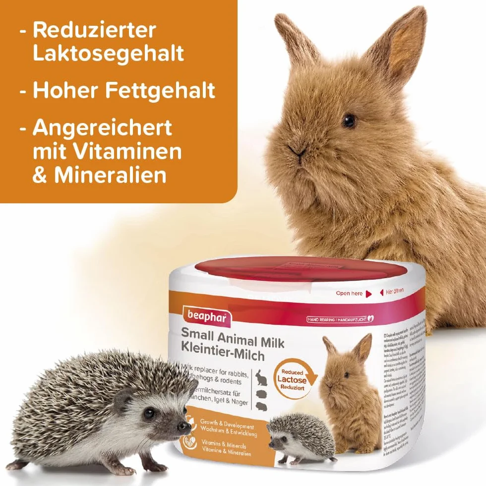 BEAPHAR - Kleintier-Milch - Für Kaninchen, Igel Und Nager - Muttermilchersatz - Laktosereduziert Für Optimales Wachstum Und Entwicklung - 200 g