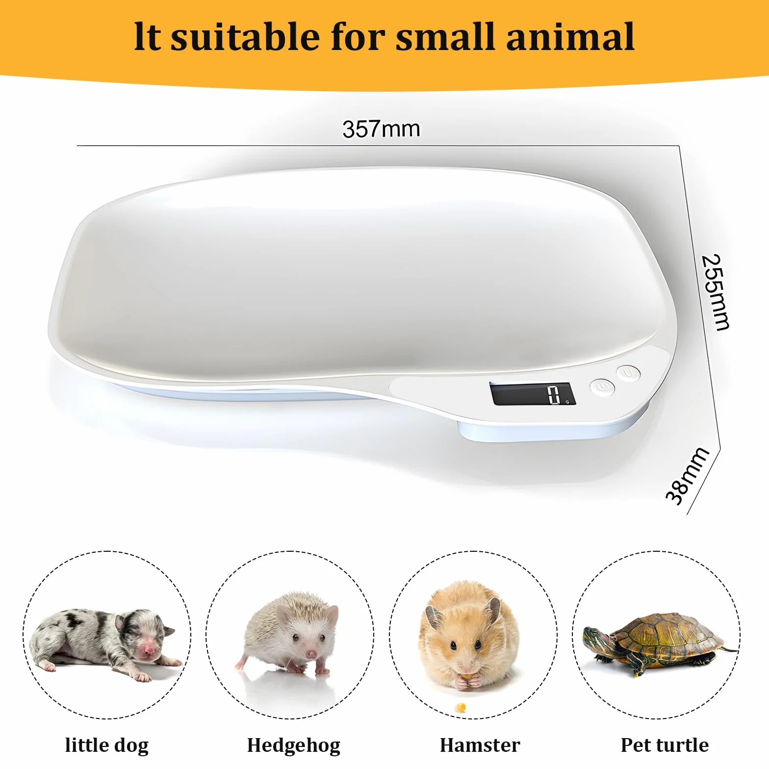Tierwaage für Kleine Tiere, Hundewaage 15Kg (±1gram), LCD Digitale Katzenwaage mit 4 Wiegemodi (kg/oz/lb/ml), Kleine Digitalwaage Haustierwaage für Katzen,Haustiere, Küche (36 x 26cm) (15KG)