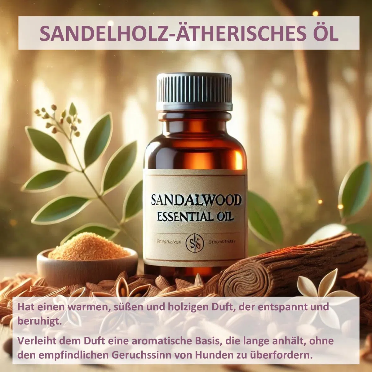 Parfüm für Hunde Sandelholz & Türkische Rose | sanft und entspannend | Vom Tierarzt empfohlen | langanhaltend | 150 ml Spray | ideal für empfindliche Tiere | natürlicher und