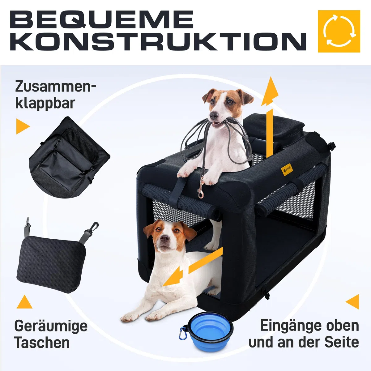 PetProved Hundebox Auto Faltbar Transportbox Hund Hundebox Große Hunde Hundetransportbox Auto Transportbox Hund Hunde Transportboxen Faltbare Hundebox Hundetransportbox Faltbar Hundeboxen