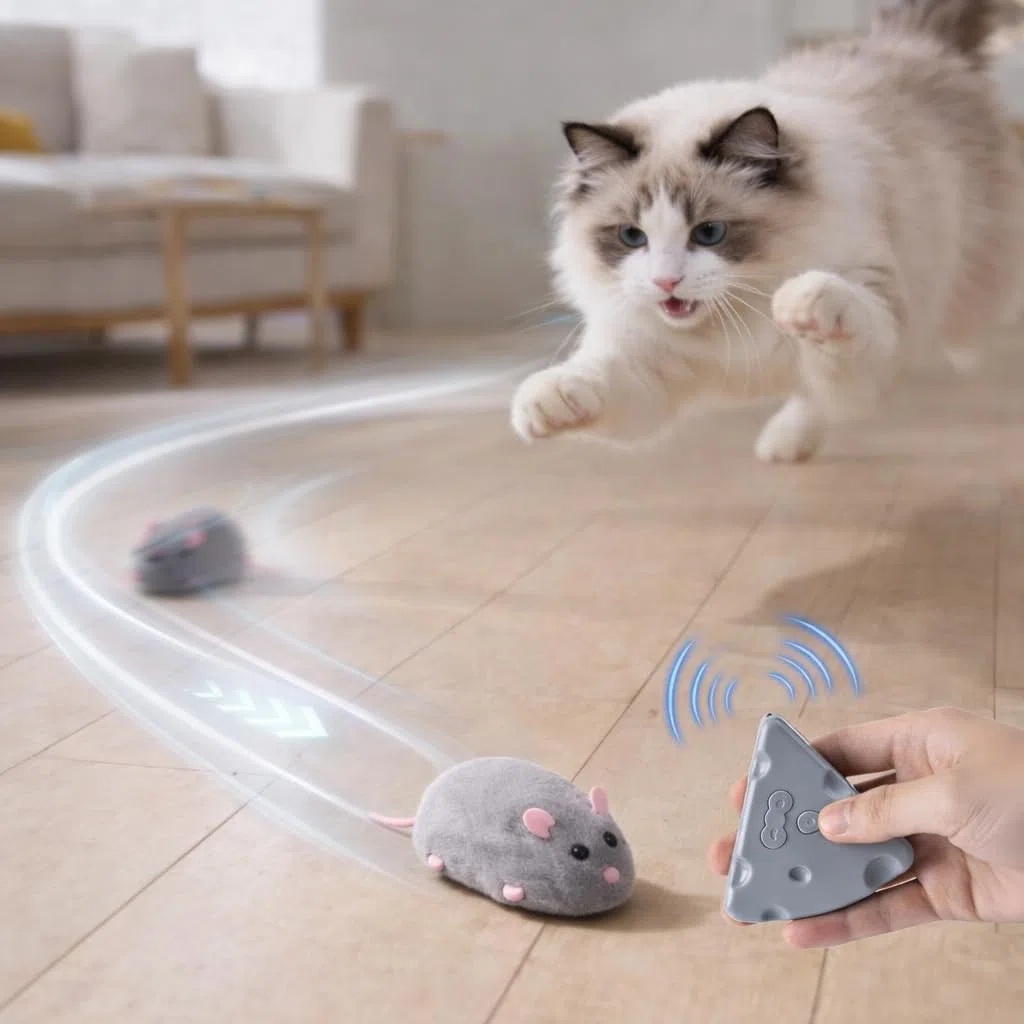 Pet Prime elektrische Katzenmaus, Mausspielzeug für Katze, Spielzeug Maus, Katzen interaktiv Spielzeug, selbstbeschäftigung Katzen Spielzeug, cat Toys wiederaufladbar