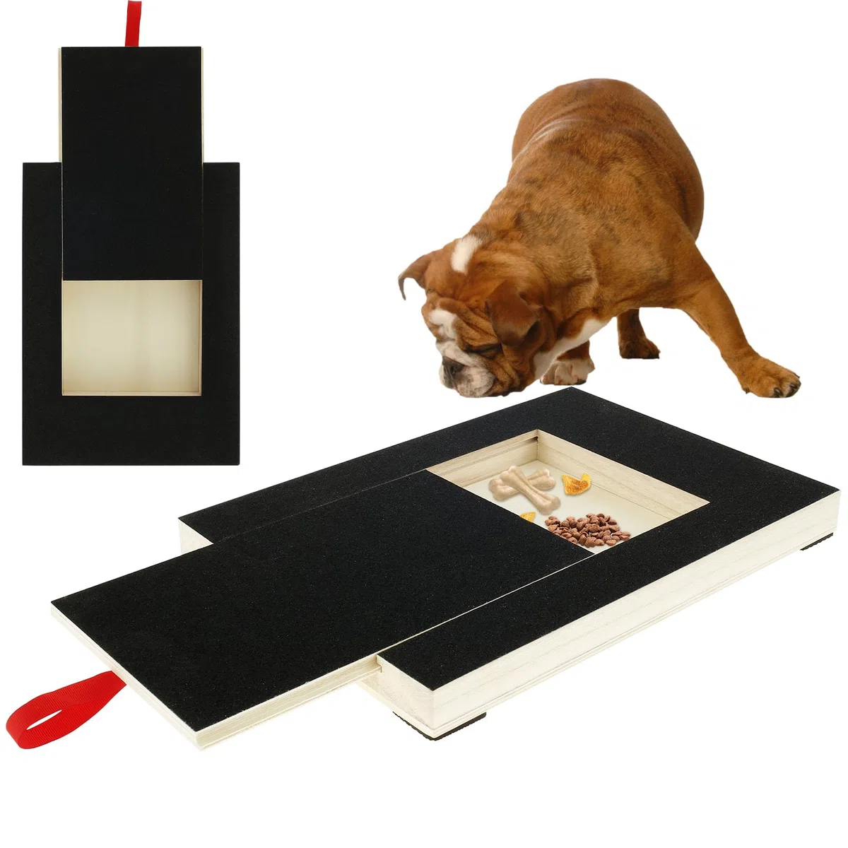 Kratzbrett für Hunde mit Leckerli Box 35x25x3cm, Hunde Kratzbrett für Nägel, Stressfrei Kratzbrett für Hundekrallen, Sandpapierbrett Scratch Board Dog, Alternative zum Nagelknipser für Hunde (A)