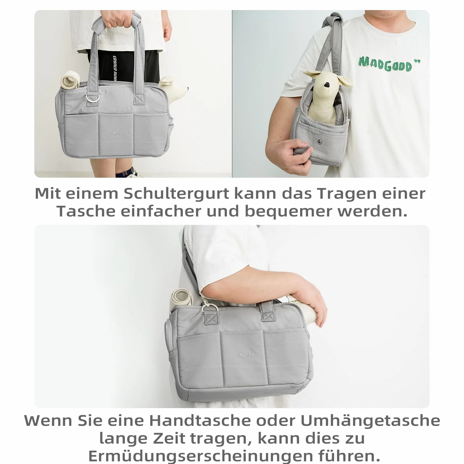 Schultergurte für Haustiertransporter - Leichte und Bequeme Tierträger-Zubehör für einfache Reisen - Verringert die Last, Ihr Haustier zu tragen (Grau)