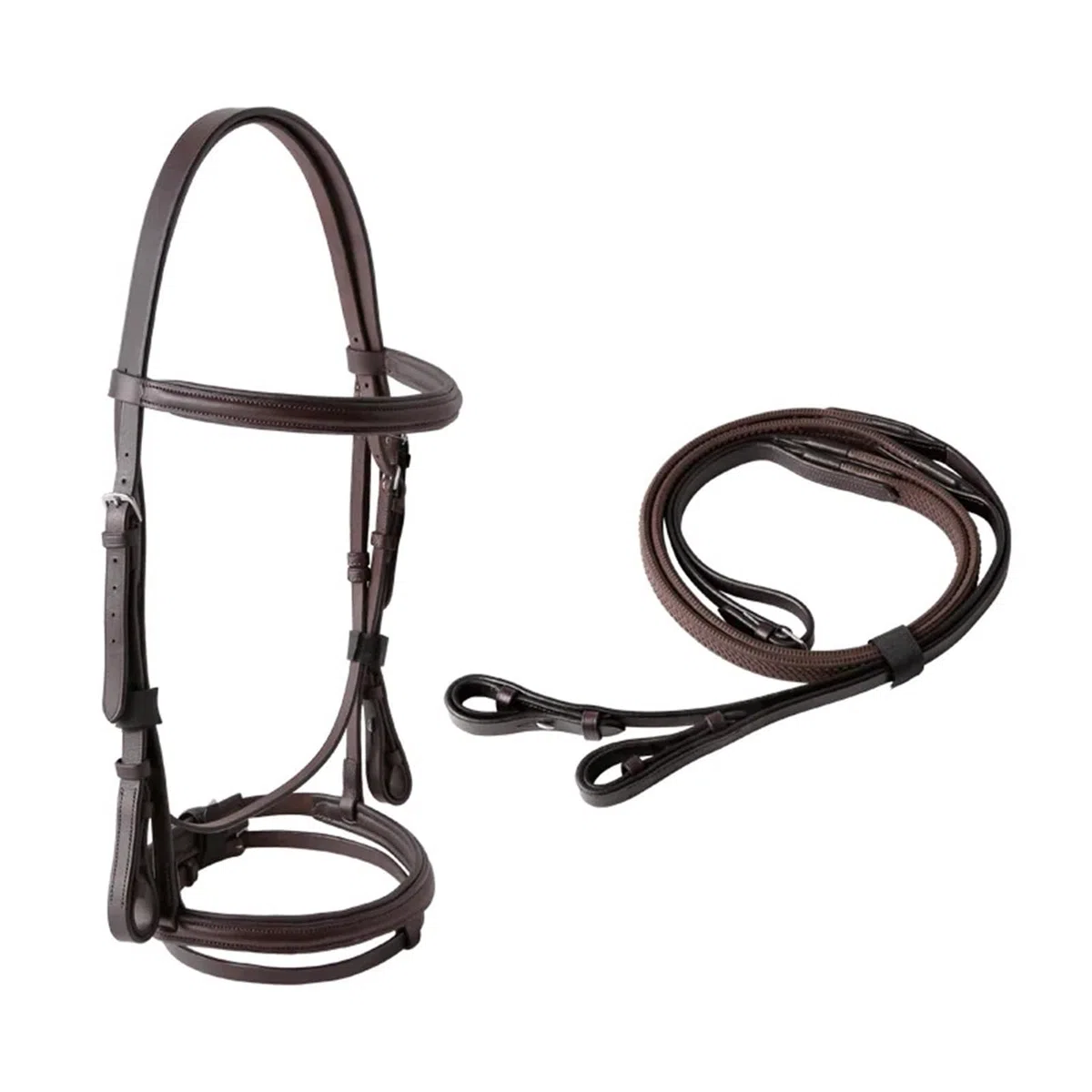 Reitausrüstung Reitpferd Zaumzeug Pferdehalfter Pferdekopf Halsband und Zügel Schwarz Braunes Zaumzeug für Pferde(Brown-L)