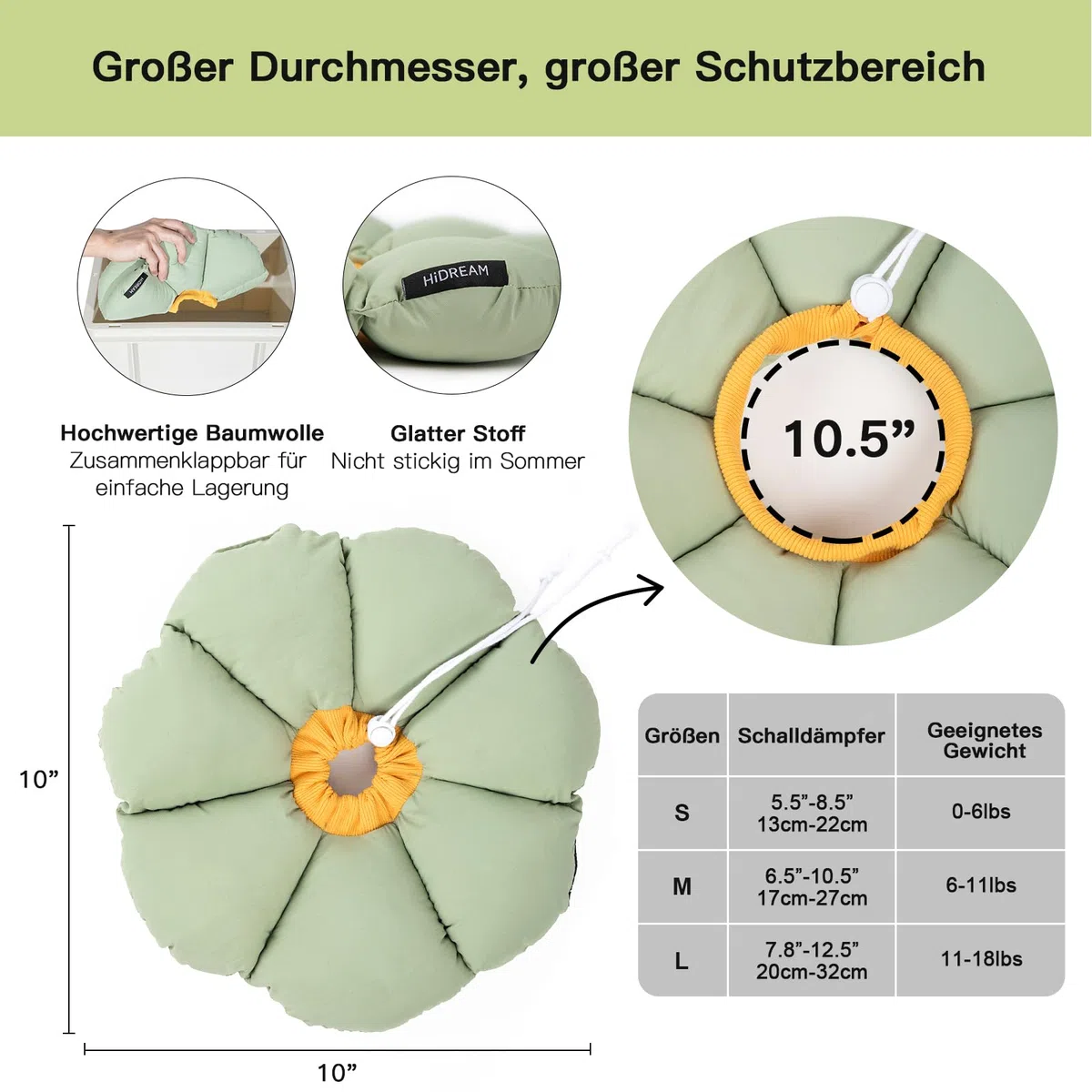 Halskrause Katze, Einstellbarer Katzenhalskragen, Weiche Blumen Katzenhalskrause Kragen Cone, für Katzen und kleine Hunde nach Operationen und Verletzungen (grüner, M)