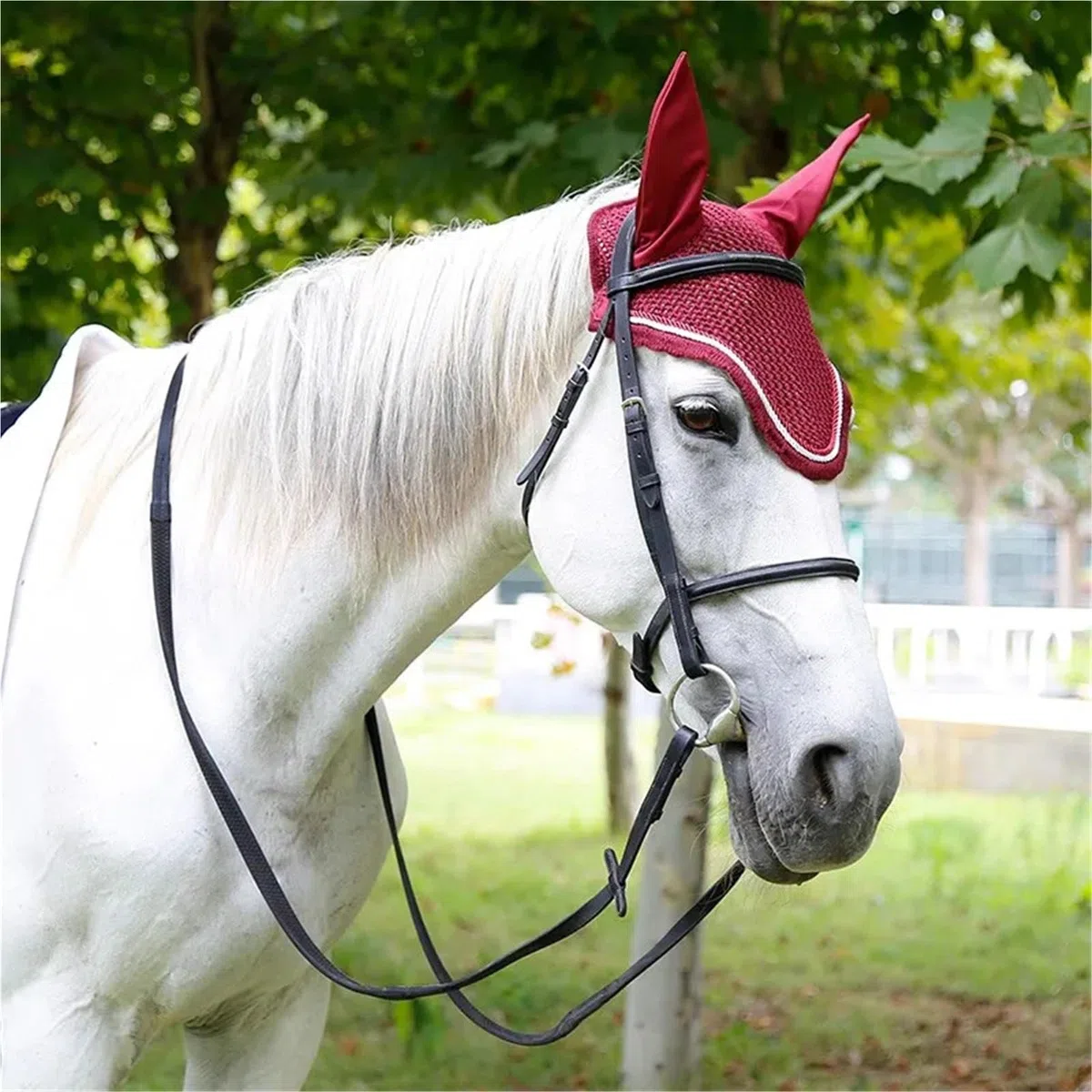 Reitausrüstung Reitpferd Zaumzeug Pferdehalfter Pferdekopf Halsband und Zügel Schwarz Braunes Zaumzeug für Pferde(Brown-L)
