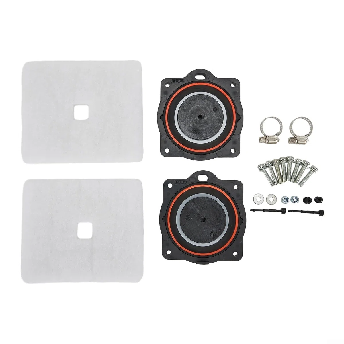 HP60/80 Luftpumpen-Umbau-Set, kompatibel mit 80, 60 Belüftern, HP-80-0110, inklusive Membran, Filter und Schrauben-Set