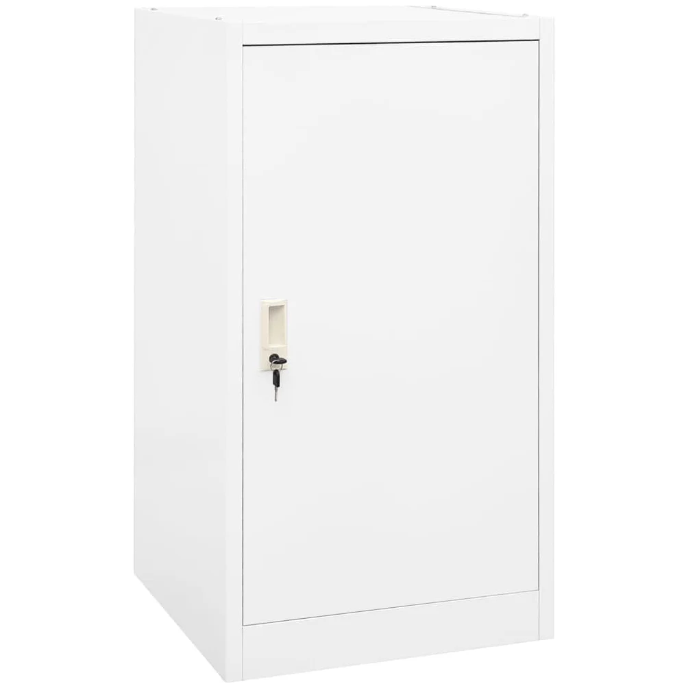 Sattelschrank Weiß 53x53x105 cm Stahl Aufbewahrungsschrank für Schlafzimmer, Flur, Wohnzimmer, Büro