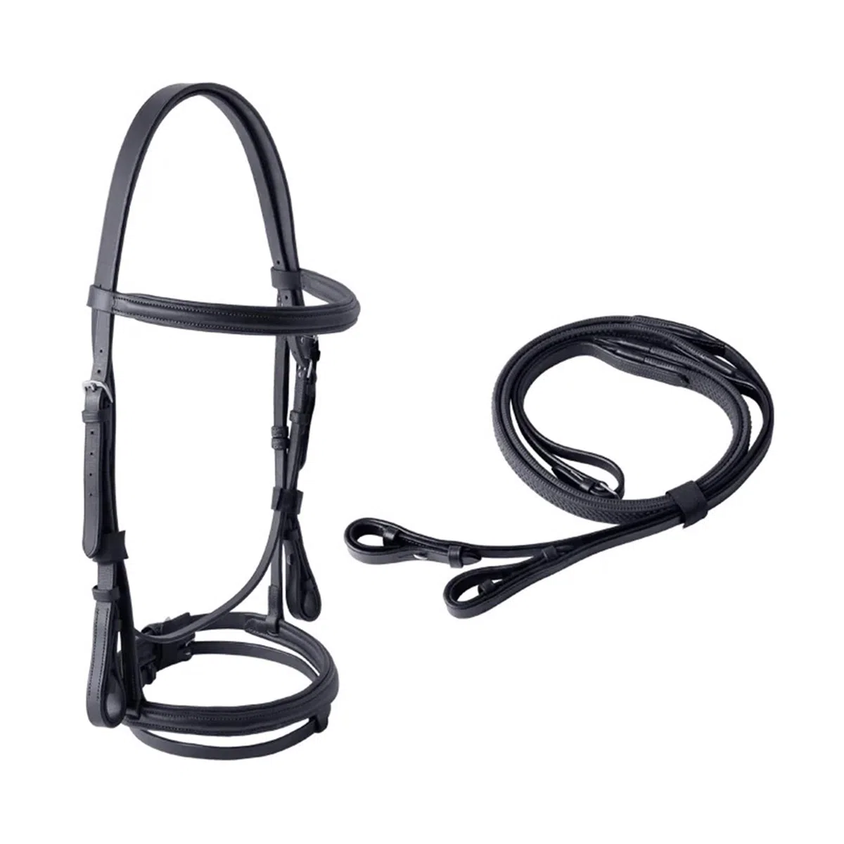 Reitausrüstung Reitpferd Zaumzeug Pferdehalfter Pferdekopf Halsband und Zügel Schwarz Braunes Zaumzeug für Pferde(Brown-L)