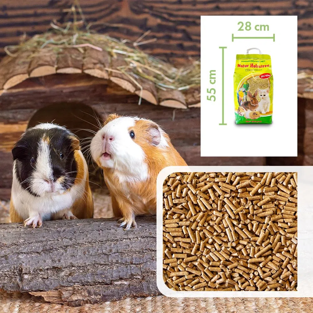 Kleintierpellets Naturholz-Pellets als Einstreu - 10 oder 20 Liter- Kleintierstreu für Hamster, Kaninchen, Nager, Katzen u.ä. - saugstark und geruchsbindend - Nicht klumpende Holzpellets (20 Liter)