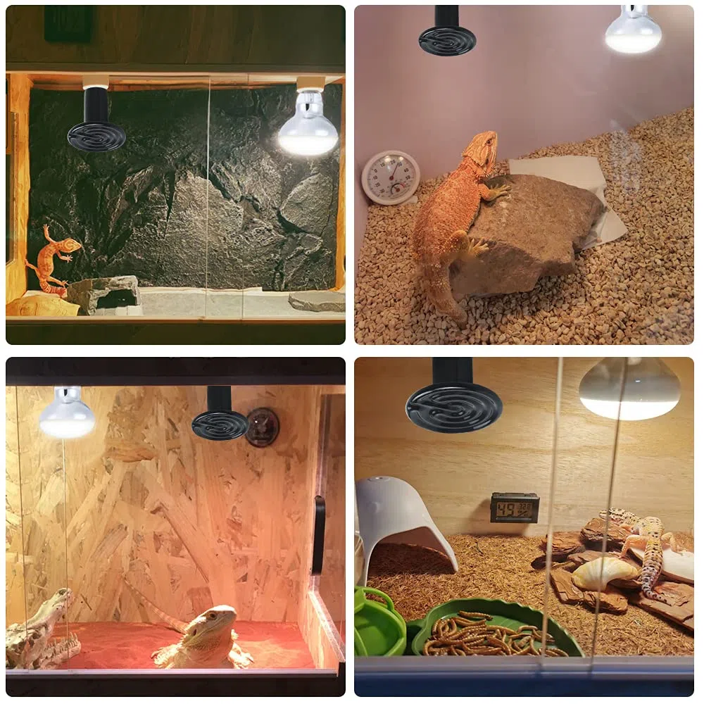 LUCKY HERP 2 Pack 50W Reptilien Keramik Wärmelampe, Schildkröten Terrarium Lampe E27, Terrarium Wärmelampe Tiere für Reptilien, Schildkröte, Bartagame, Huhn, Hund