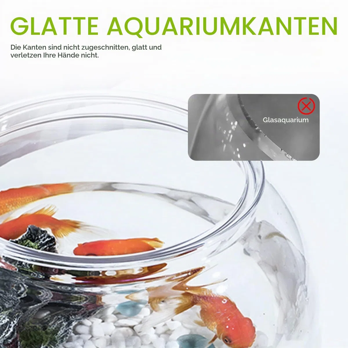 Nobleza - Goldfischglas Bruchsicherer Kunststoff Fischschale, ideal für Blumen oder als Fischglas, 17.5 cm