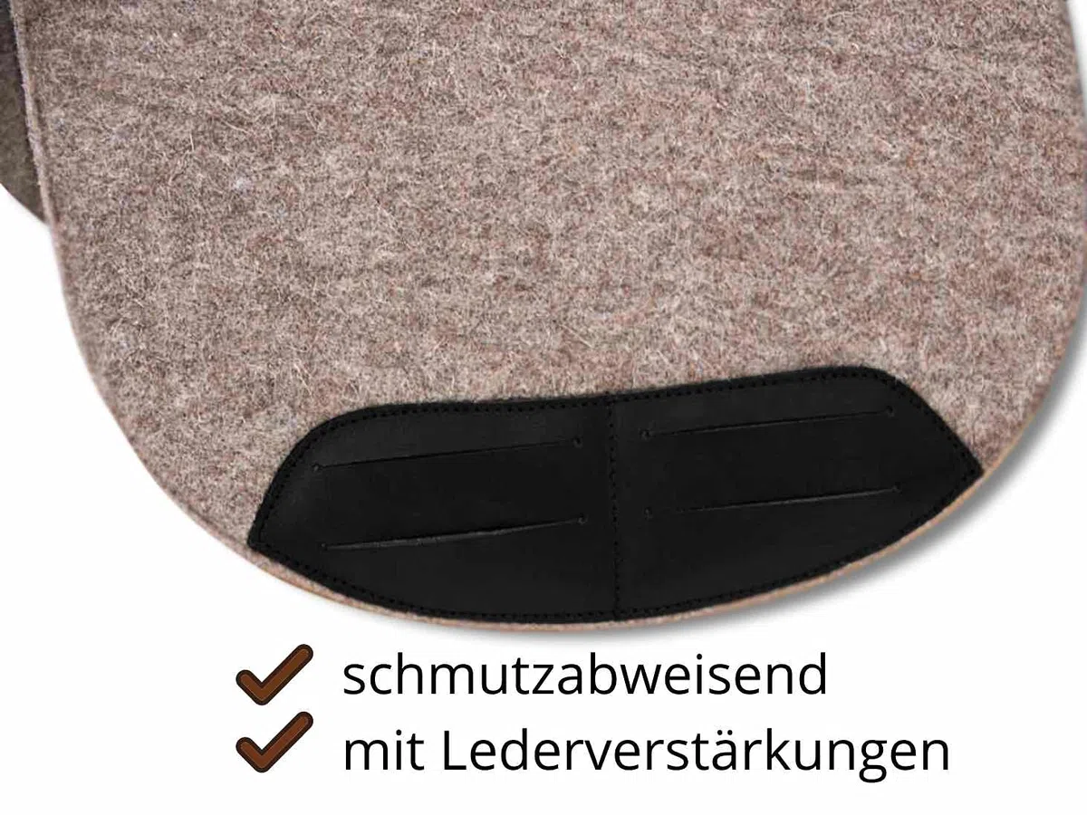 AMKA Filz Satteldecke Exclusiv VS extra starker Naturfilz mit Lederverstärkung